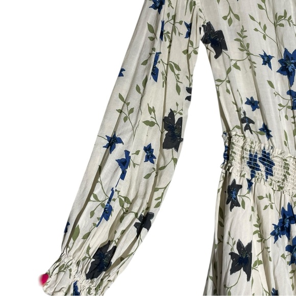 Free People Lighten Up Button Down Mini Shirt Dress Tea Combo Floral Sz S Boho - Picture 9 of 16